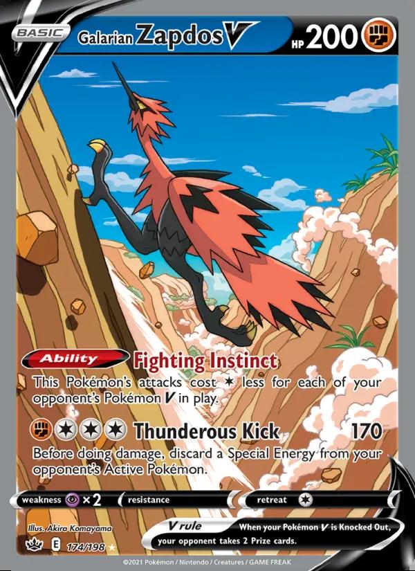 Image of Galarian Zapdos V Chilling Reign (CRE) #174