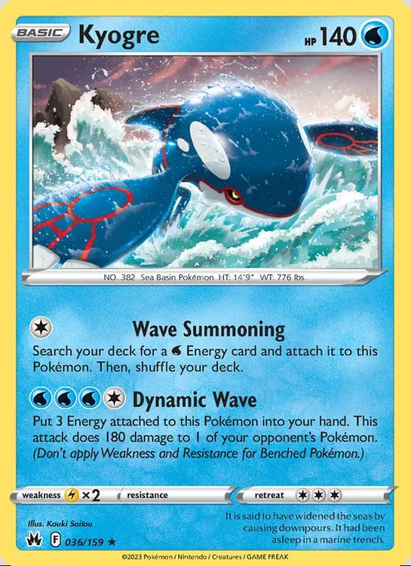 Image of Kyogre Crown Zenith (CRZ) #036