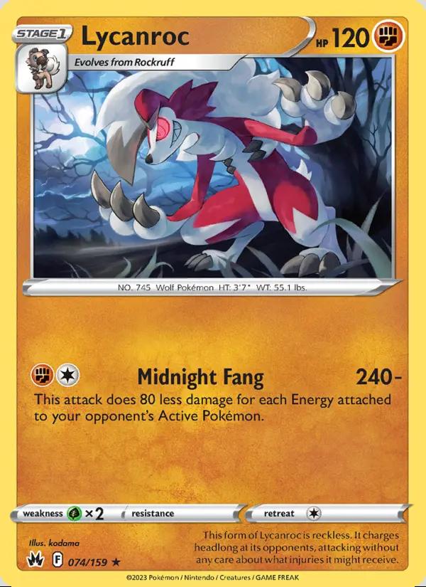 Image of Lycanroc Crown Zenith (CRZ) #074