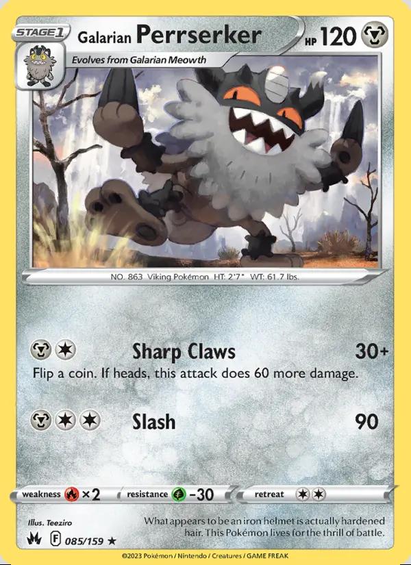 Image of Galarian Perrserker Crown Zenith (CRZ) #085