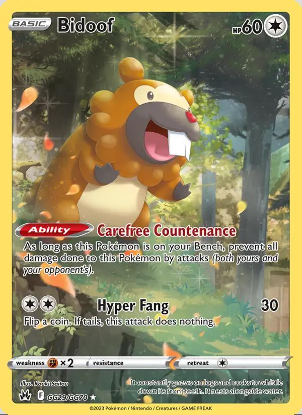 Image of Bidoof Crown Zenith (CRZ) #GG29