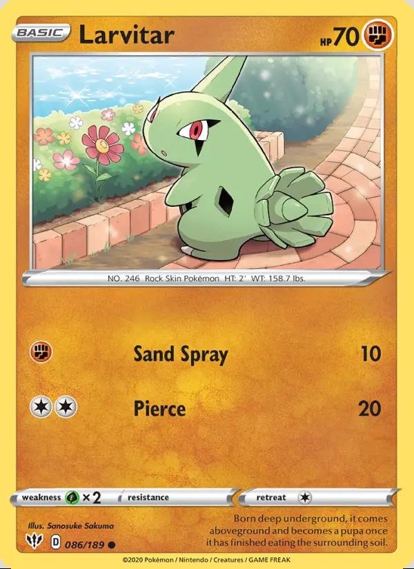 Image of Larvitar Darkness Ablaze (DAA) #086
