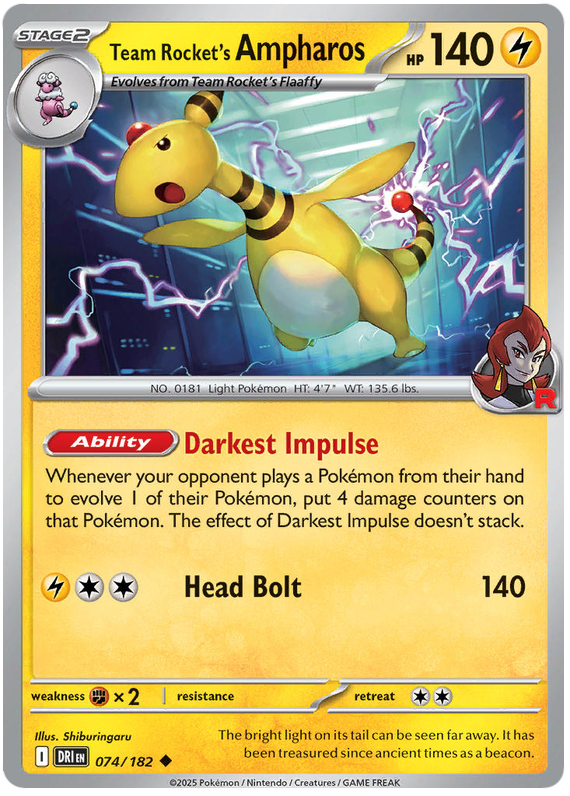 Image of Team Rockets Ampharos Destined Rivals (DRI) #074