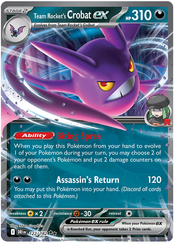 Image of Team Rockets Crobat ex Destined Rivals (DRI) #122