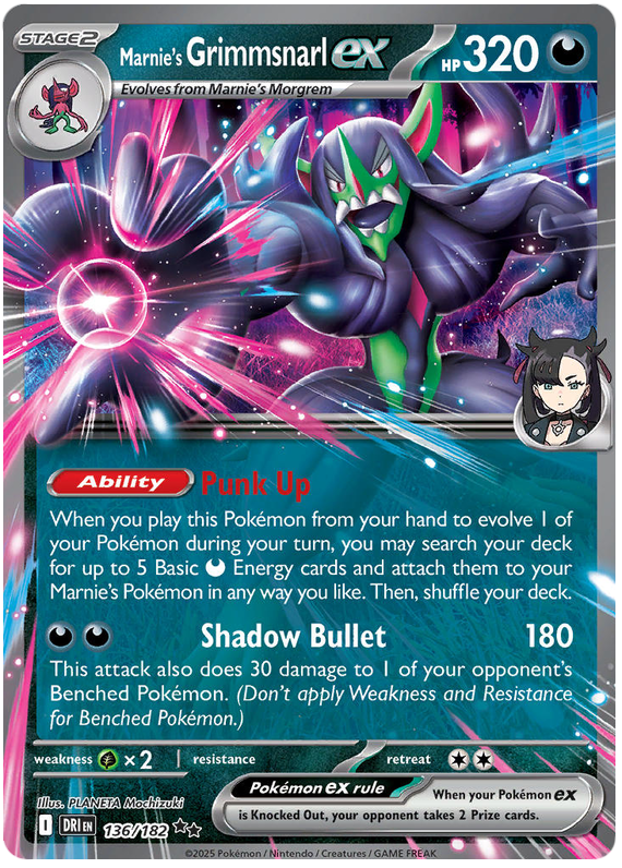 Image of Marnies Grimmsnarl ex Destined Rivals (DRI) #136