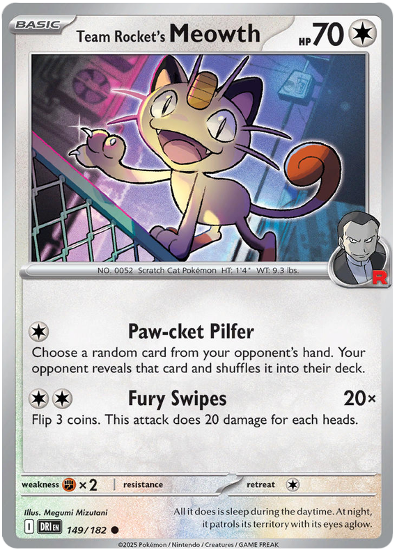 Image of Team Rockets Meowth Destined Rivals (DRI) #149