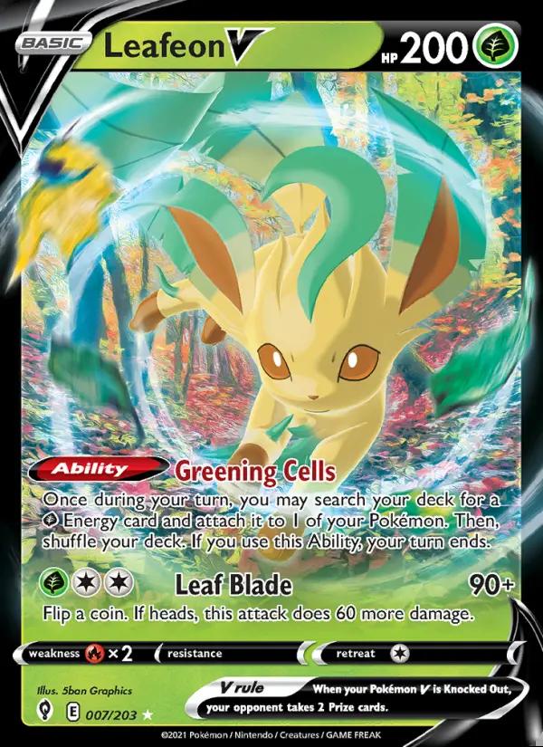 Image of Leafeon V Evolving Skies (EVS) #007