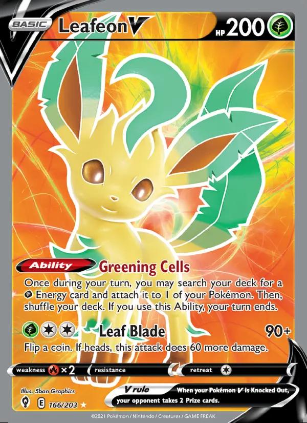 Image of Leafeon V Evolving Skies (EVS) #166