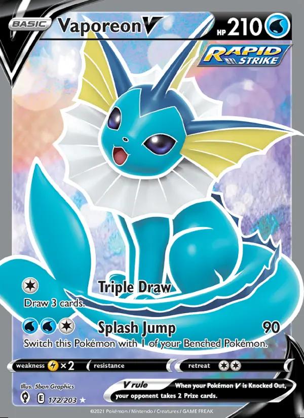Image of Vaporeon V Evolving Skies (EVS) #172