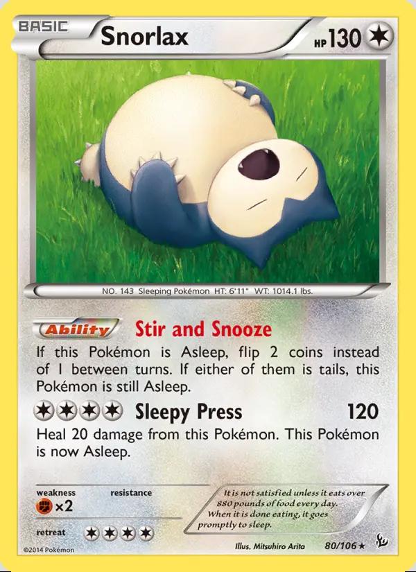 Image of Snorlax Flashfire (FLF) #80