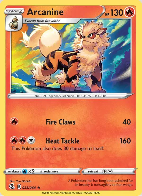 Image of Arcanine Fusion Strike (FST) #033