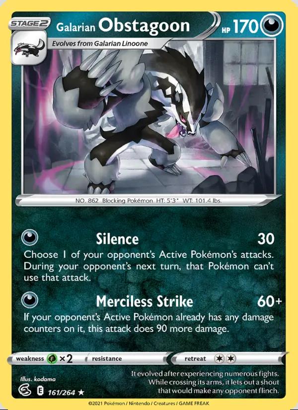 Image of Galarian Obstagoon Fusion Strike (FST) #161