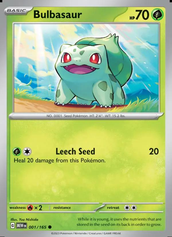 Image of Bulbasaur 151 (MEW) #001