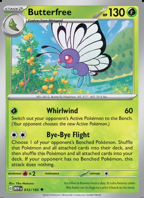 Image of Butterfree 151 (MEW) #012