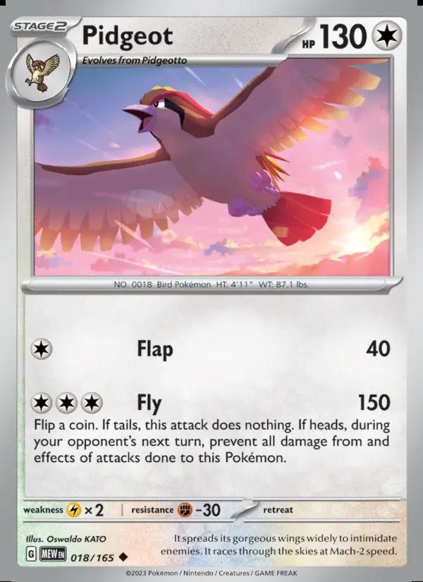 Image of Pidgeot 151 (MEW) #018