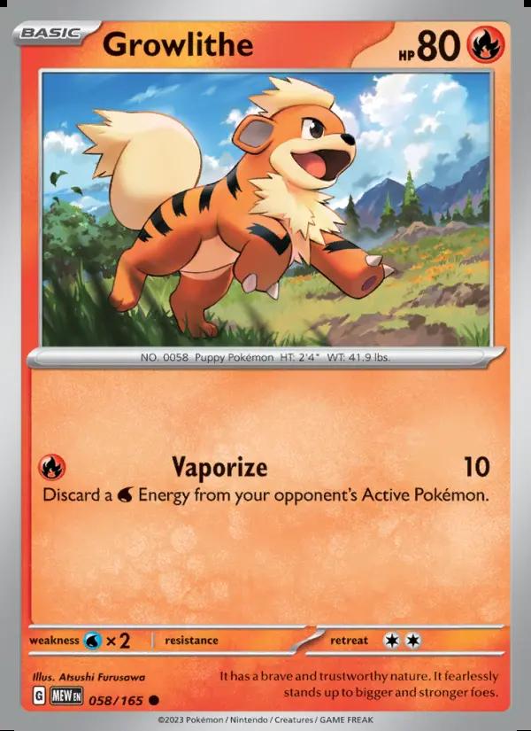 Image of Growlithe 151 (MEW) #058