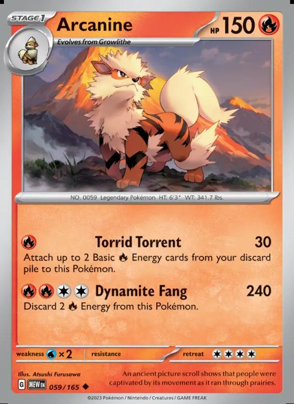 Image of Arcanine 151 (MEW) #059