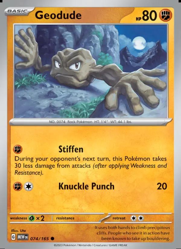 Image of Geodude 151 (MEW) #074