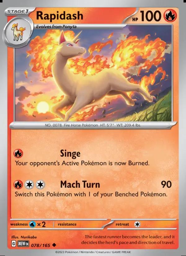 Image of Rapidash 151 (MEW) #078