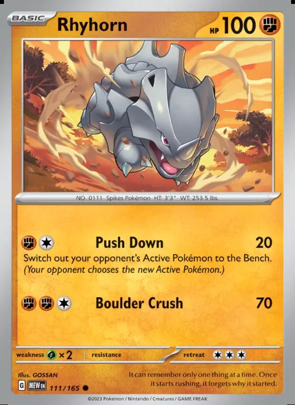 Image of Rhyhorn 151 (MEW) #111