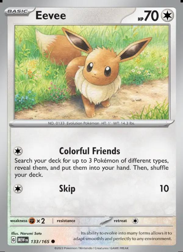 Image of Eevee 151 (MEW) #133