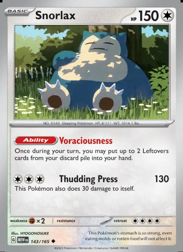 Image of Snorlax 151 (MEW) #143