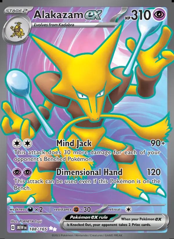 Image of Alakazam ex 151 (MEW) #188