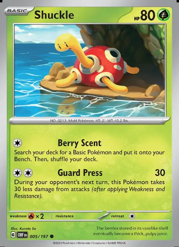 Image of Shuckle Obsidian Flames (OBF) #005