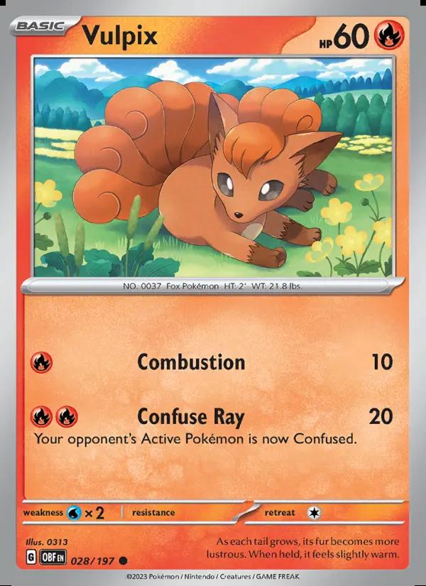 Image of Vulpix Obsidian Flames (OBF) #028