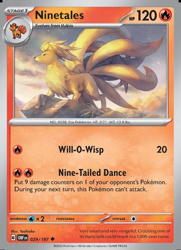 Image of Ninetales Obsidian Flames (OBF) #029