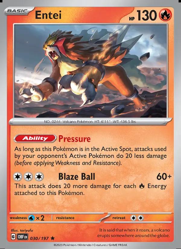 Image of Entei Obsidian Flames (OBF) #030