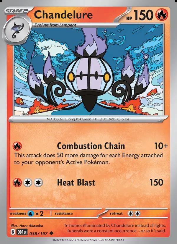 Image of Chandelure Obsidian Flames (OBF) #038