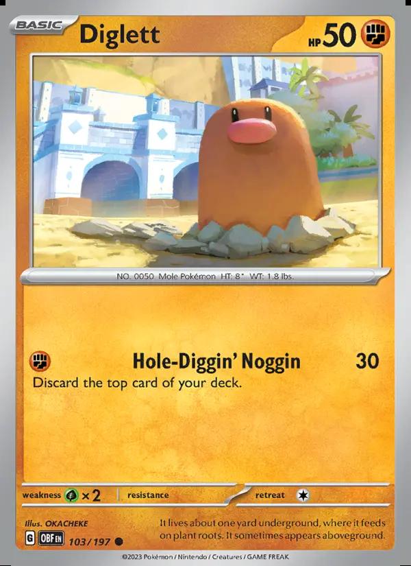 Image of Diglett Obsidian Flames (OBF) #103