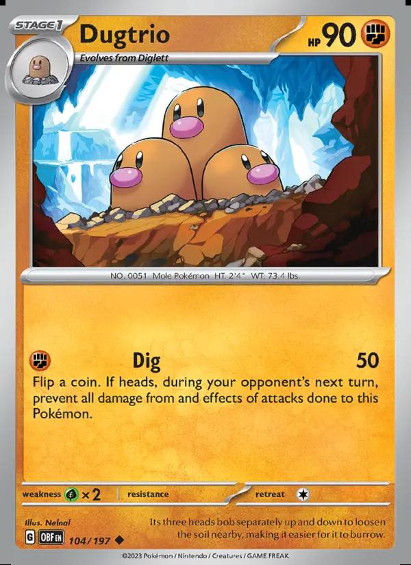 Image of Dugtrio Obsidian Flames (OBF) #104