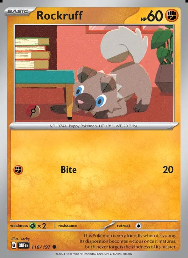 Image of Rockruff Obsidian Flames (OBF) #116