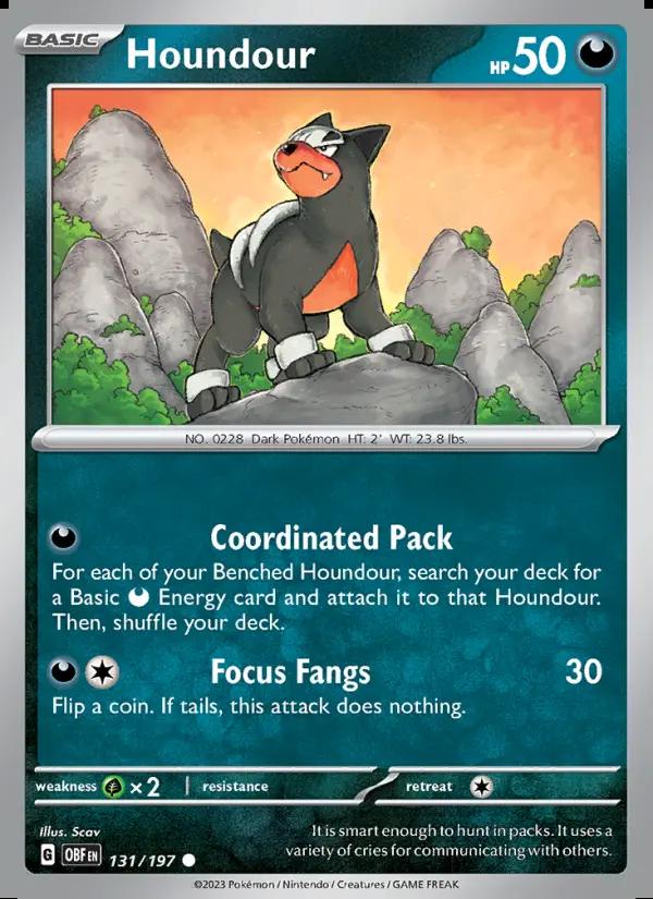 Image of Houndour Obsidian Flames (OBF) #131