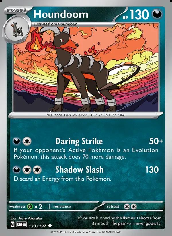 Image of Houndoom Obsidian Flames (OBF) #133