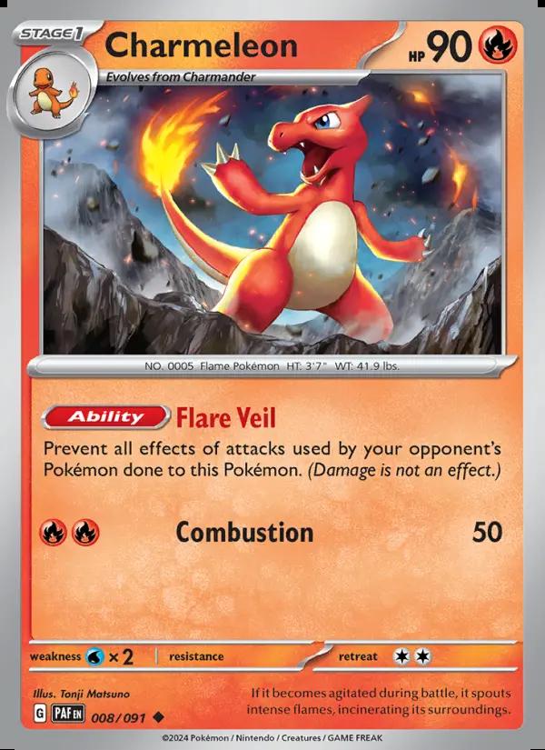 Image of Charmeleon Paldean Fates (PAF) #008