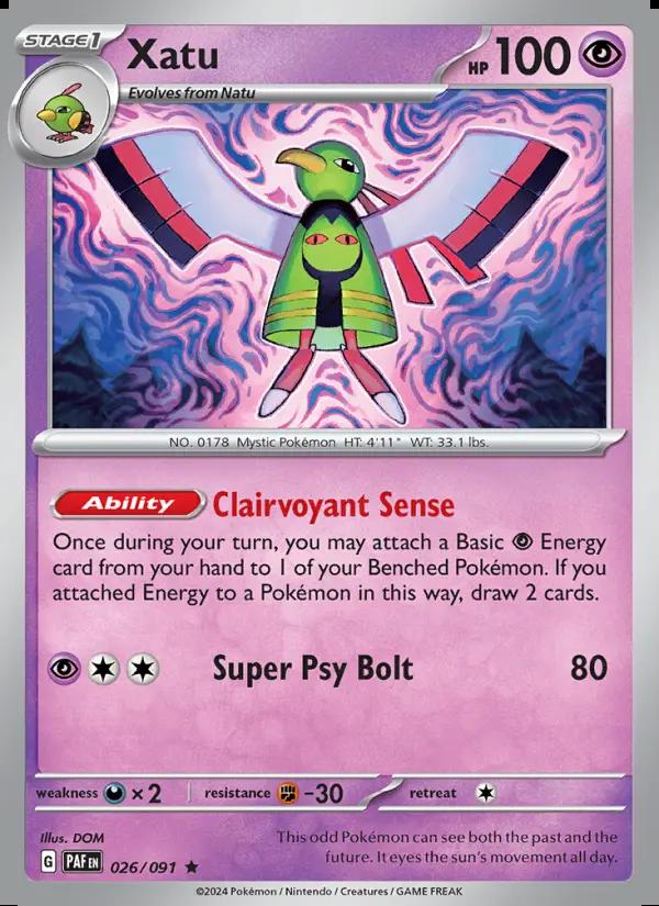 Image of Xatu Paldean Fates (PAF) #026
