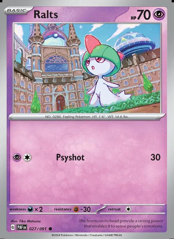 Image of Ralts Paldean Fates (PAF) #027