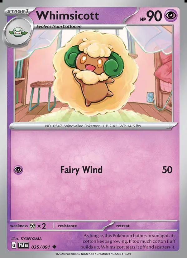 Image of Whimsicott Paldean Fates (PAF) #035