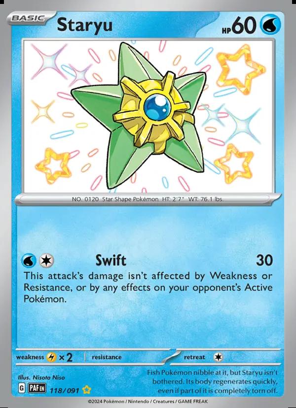 Image of Staryu Paldean Fates (PAF) #118