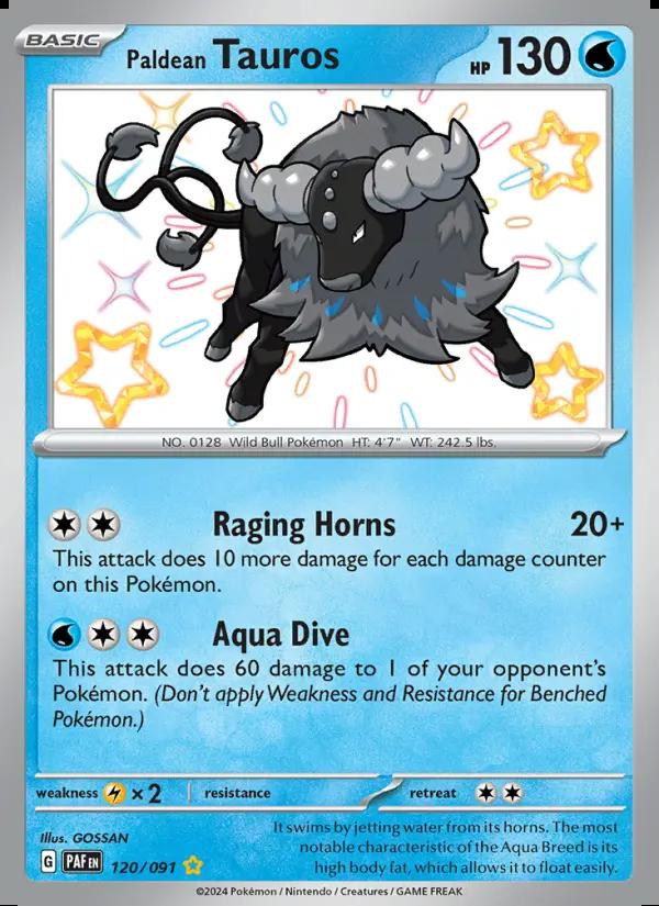 Image of Paldean Tauros Paldean Fates (PAF) #120