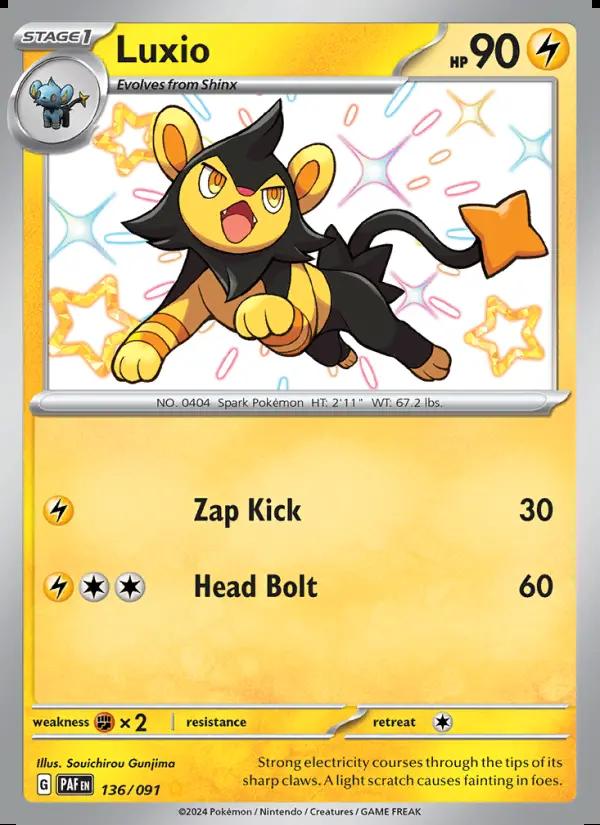 Image of Luxio Paldean Fates (PAF) #136