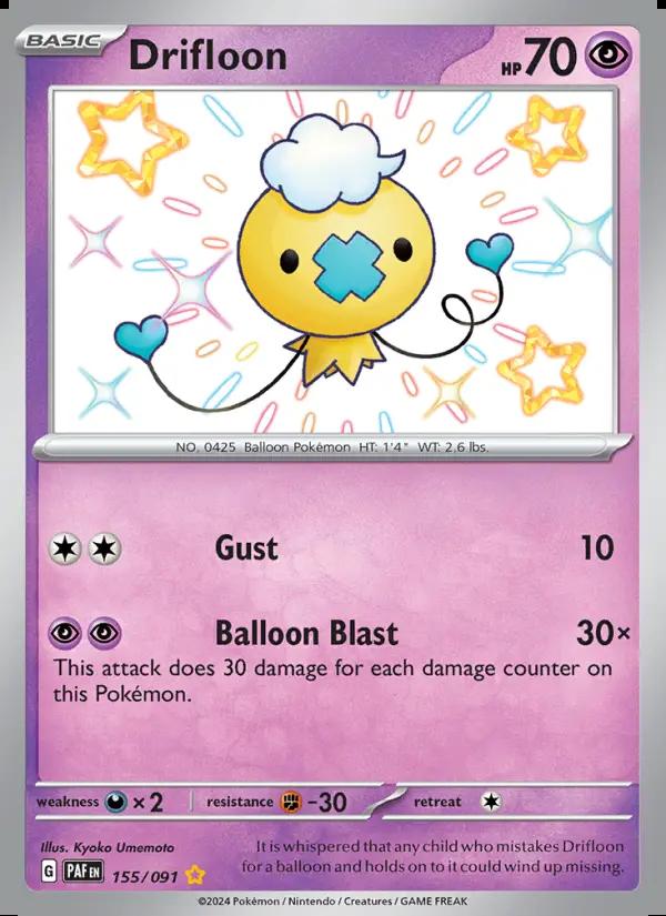 Image of Drifloon Paldean Fates (PAF) #155