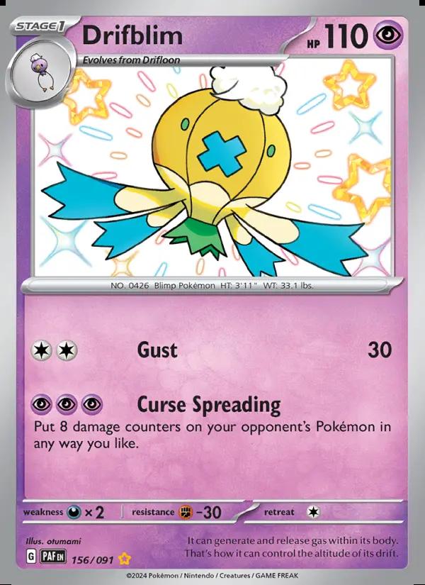Image of Drifblim Paldean Fates (PAF) #156