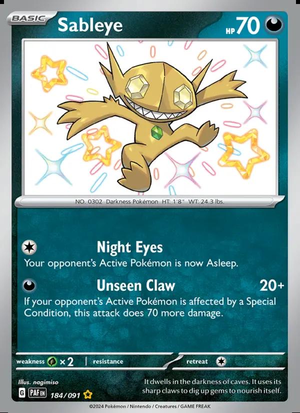 Image of Sableye Paldean Fates (PAF) #184