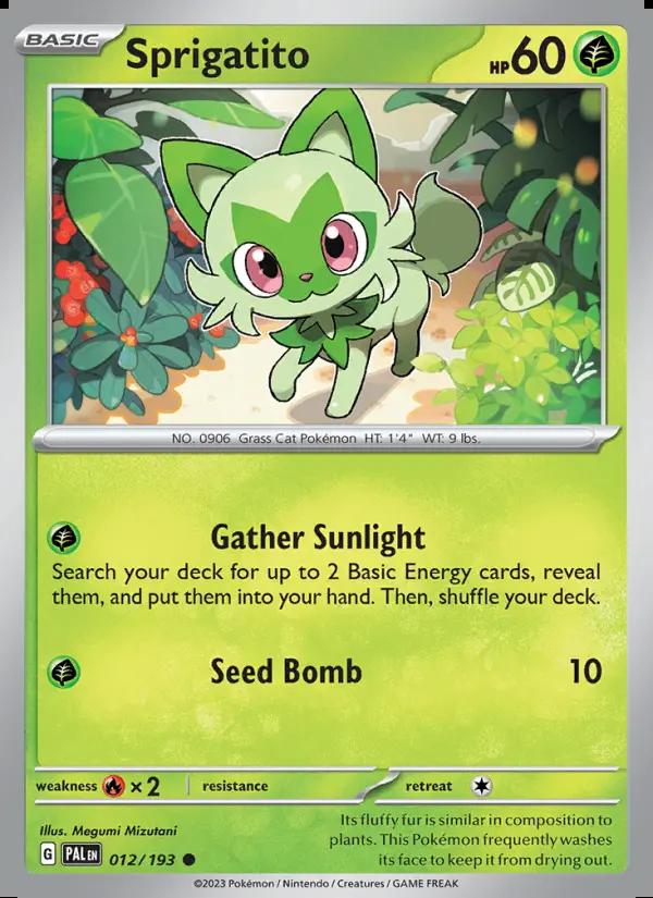 Image of Sprigatito Paldea Evolved (PAL) #012