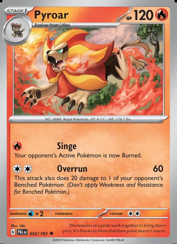 Image of Pyroar Paldea Evolved (PAL) #032