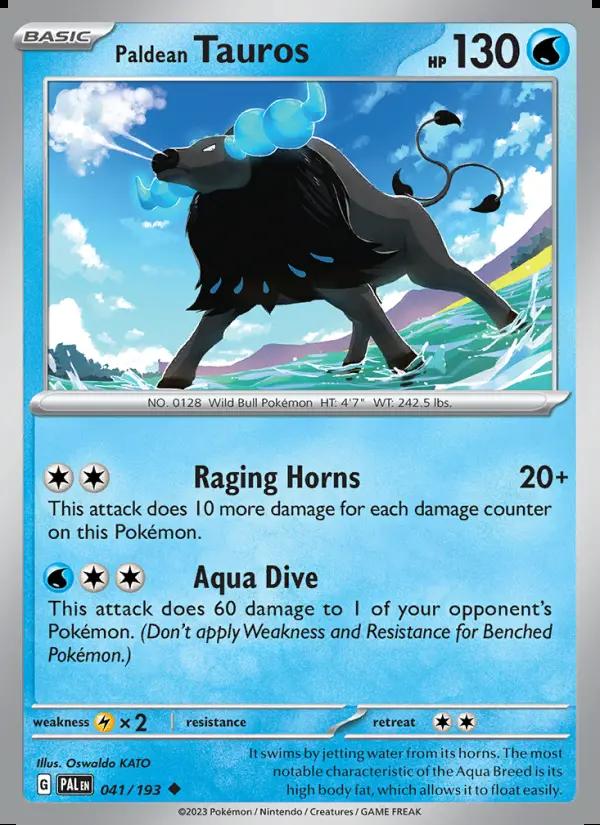 Image of Paldean Tauros Paldea Evolved (PAL) #041